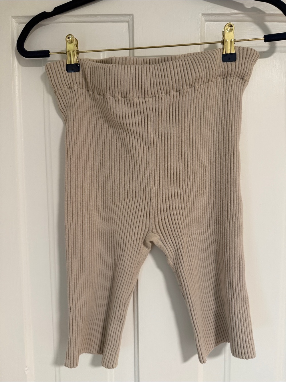 lunya Ribbed Knit Shorts Leggings in Beige
